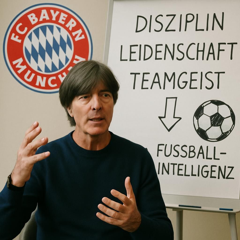 aktuelle nachrichten zum fc bayern münchen: löw kritisiert die verwendung von 'deutsche tugenden' als kampfruf und bezeichnet diesen ansatz als irreführend.